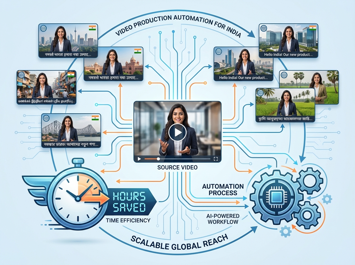 Personalized AI video SaaS workflow integrated with CRM for India