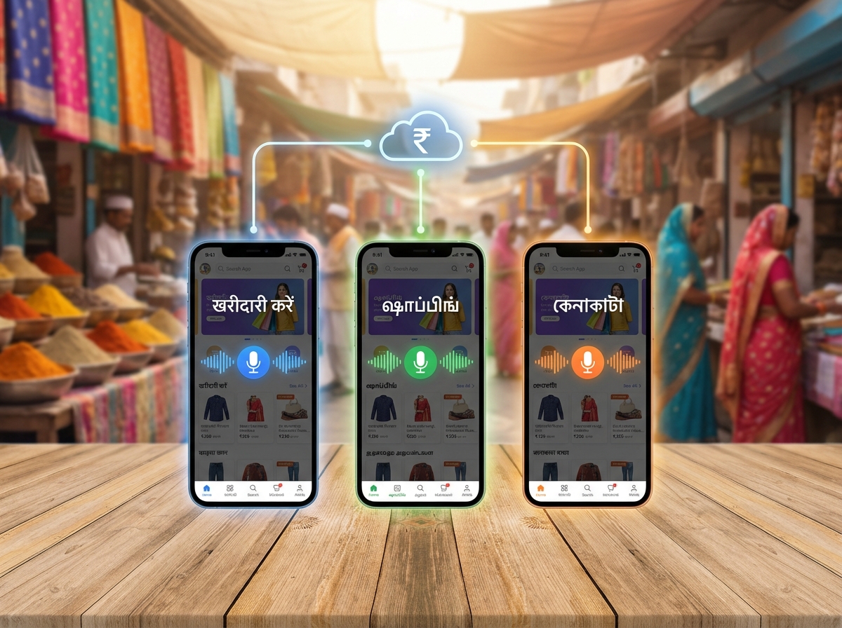 Example of dialect-specific shopping videos and automation flow for vernacular users