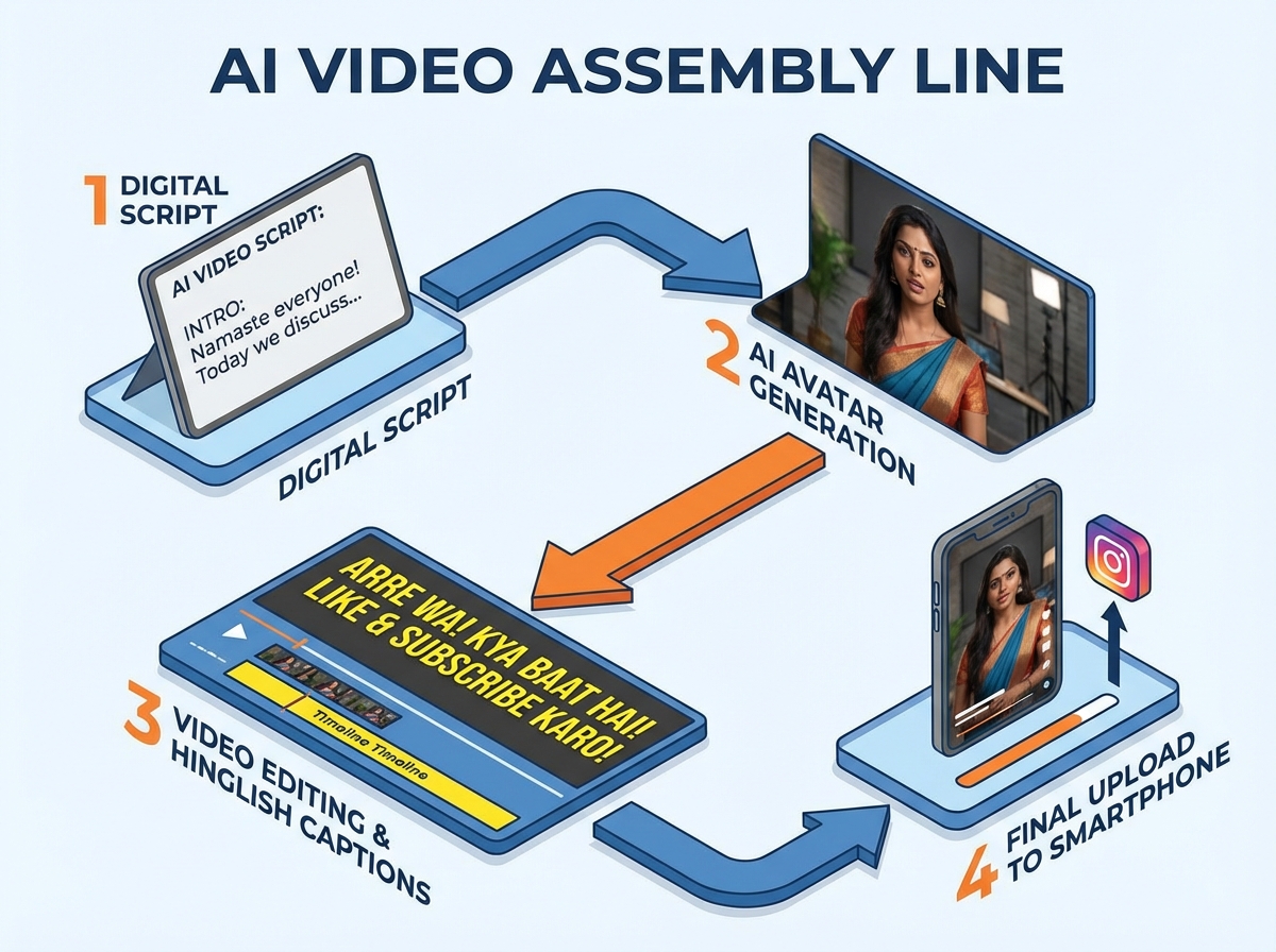 Example of asset management folders for scaling daily AI video production