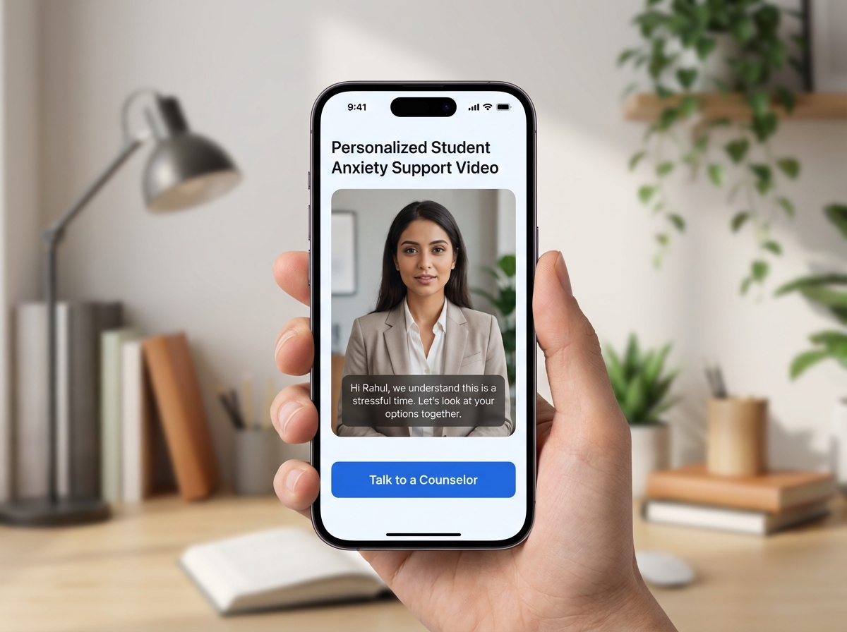 Example of personalized student support video journey