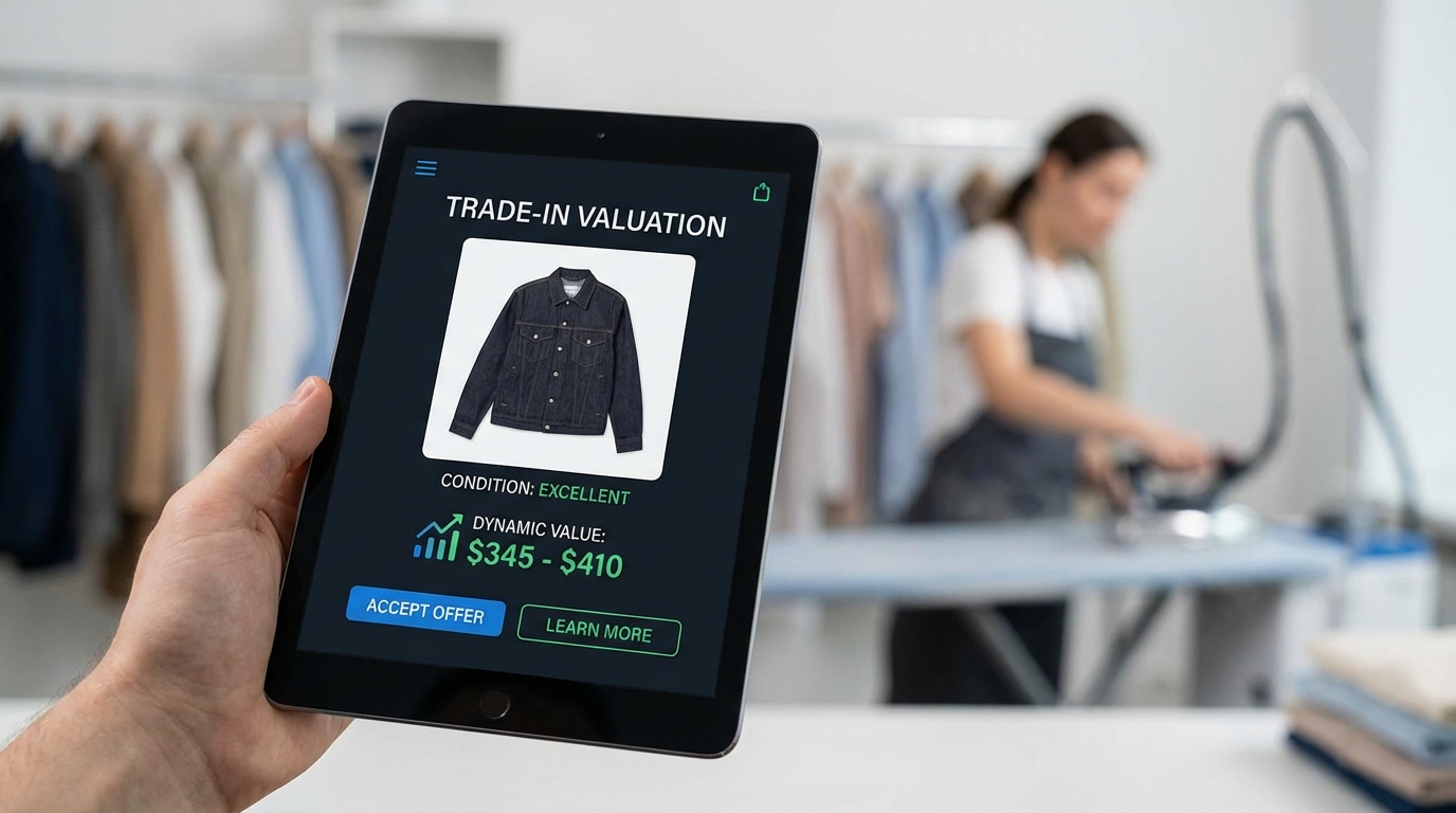 Clothing recycling rewards and green loyalty system dashboard visualization