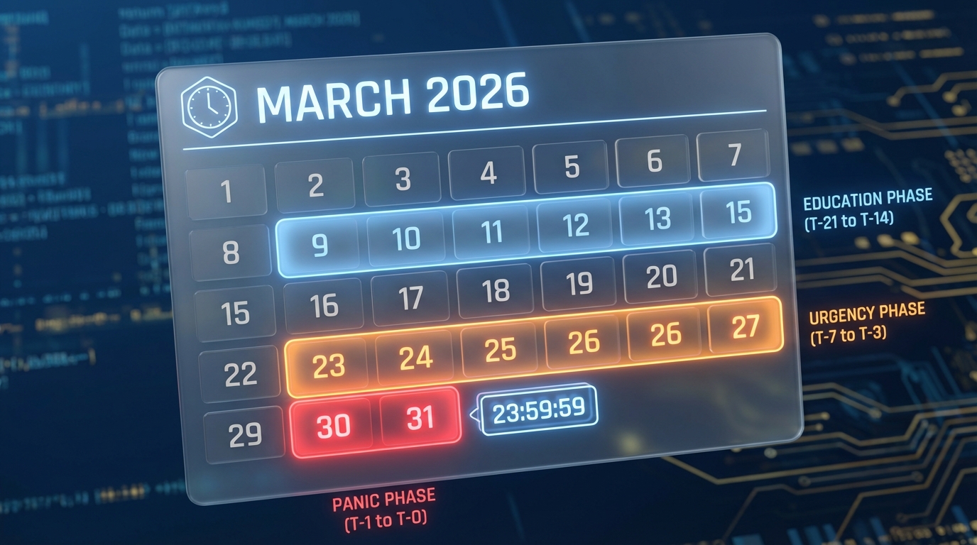 Behavioral tax marketing visuals showing urgency, loss aversion, and social proof
