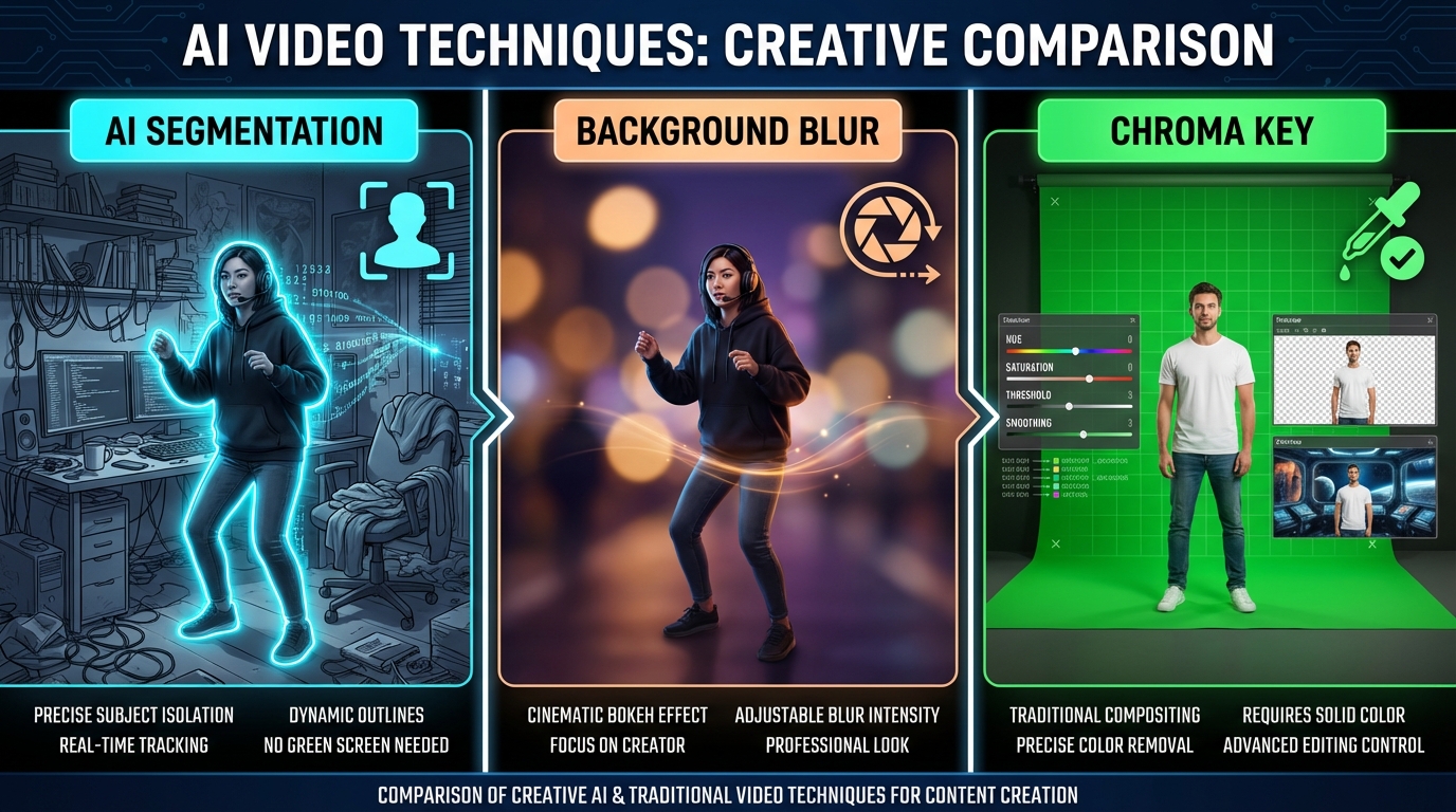 Example showcasing AI background removal results on mobile for Reels and Shorts in India