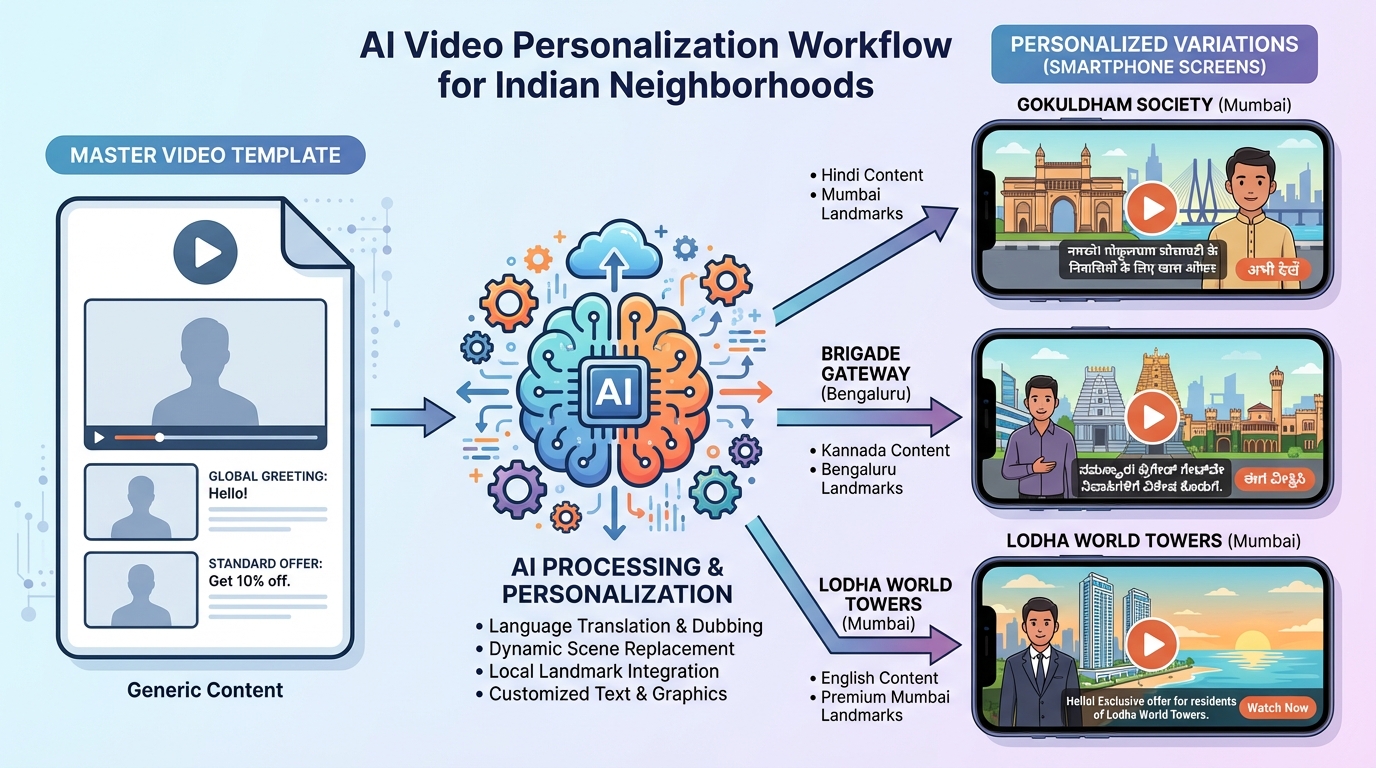 Hyperlocal community commerce workflow illustration