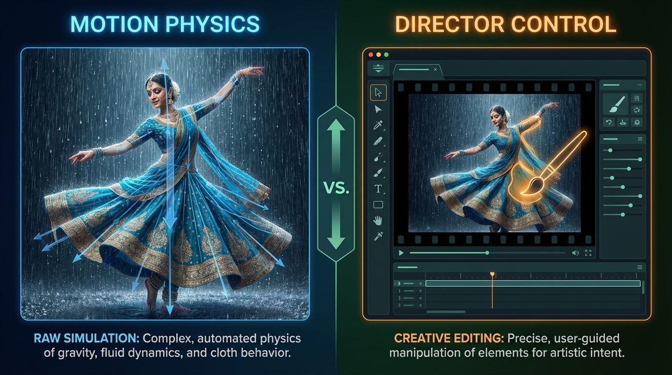 Illustration of cinematic AI video generation for India-focused workflows