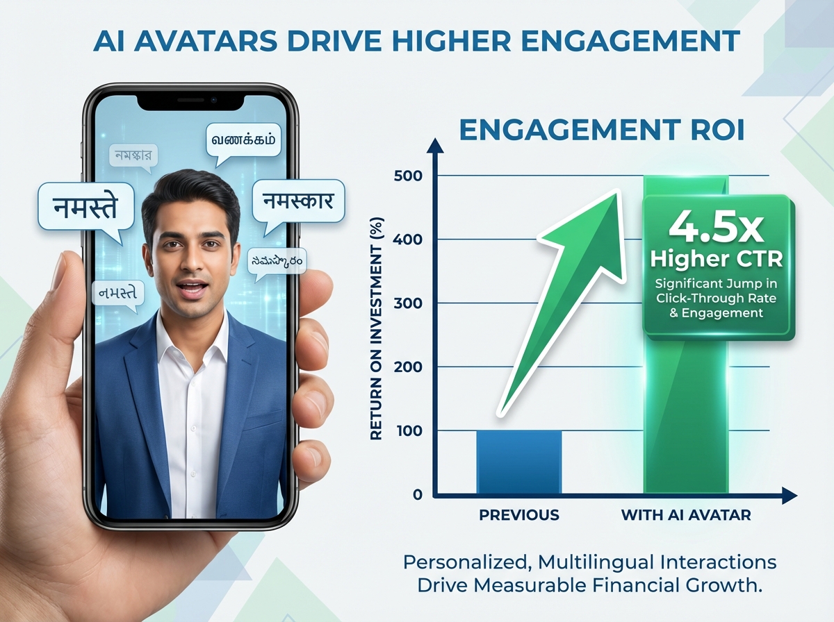 AI spokesperson video adoption and compliance illustration in India BFSI
