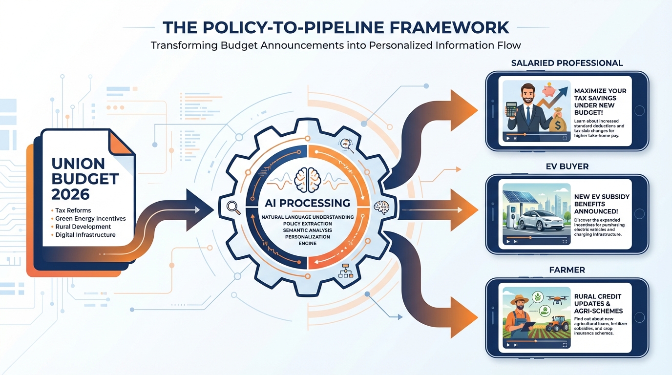 Union Budget 2026 sector opportunities and personalized video assessment illustration