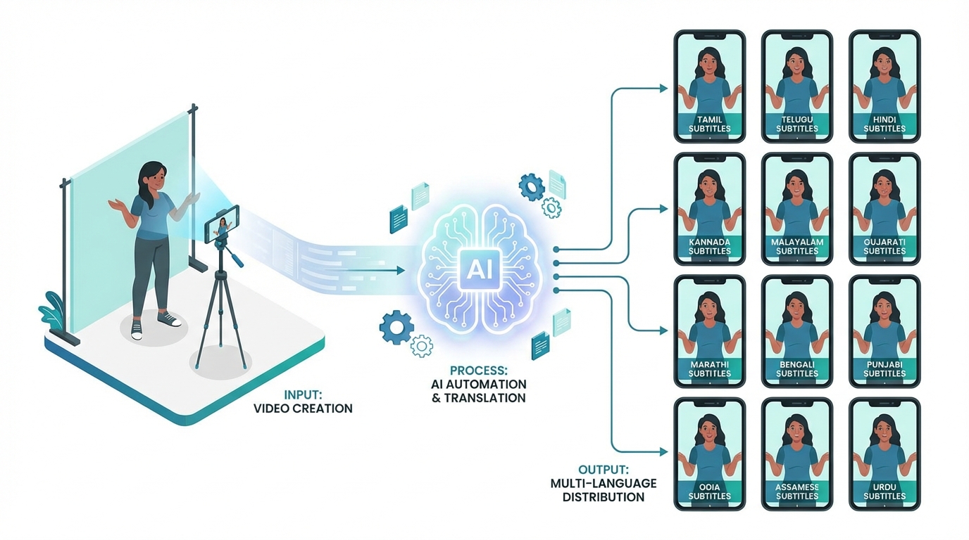 AI video automation workflow illustration