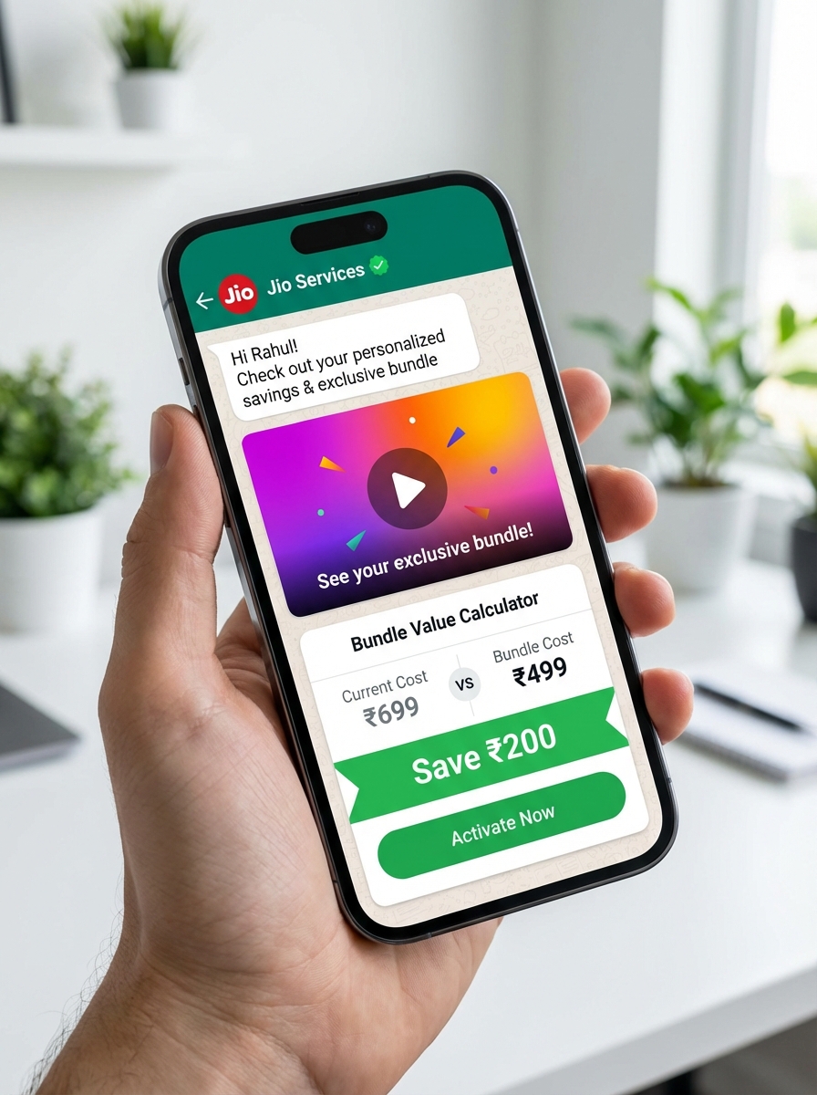 Example UI of personalized bundle discovery with creator-led picks and calculators