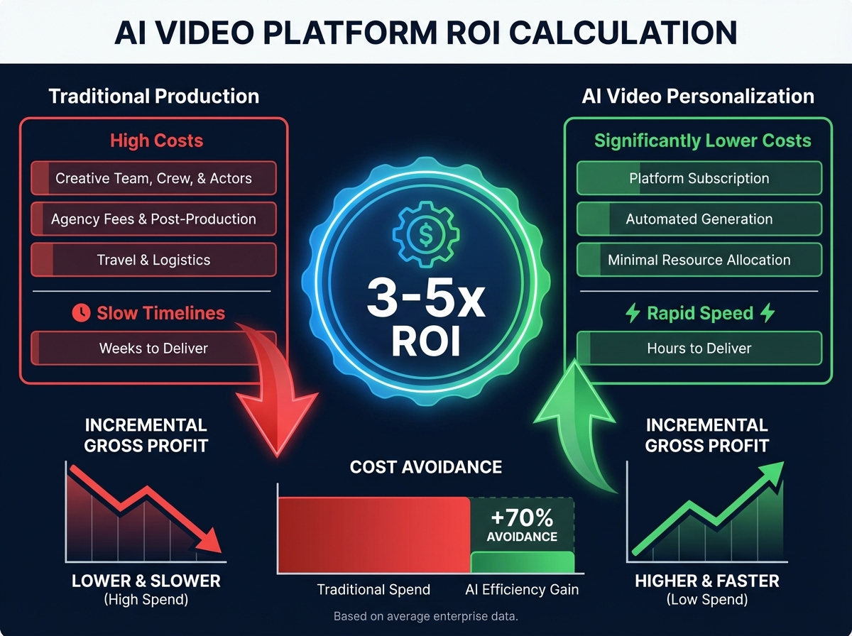 Enterprise AI adoption cost components and TCO waterfall