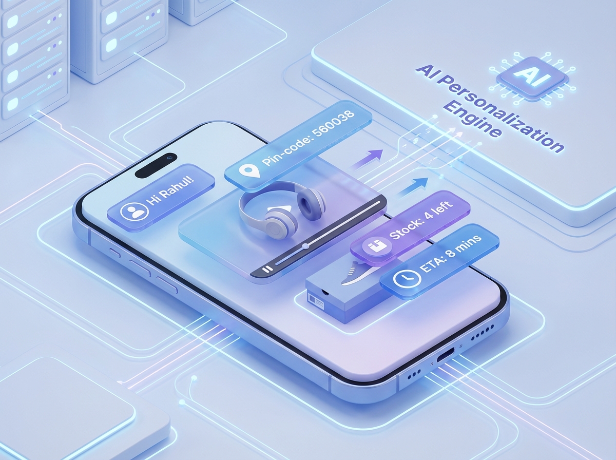 Example of hyperlocal, inventory-aware quick commerce video personalization