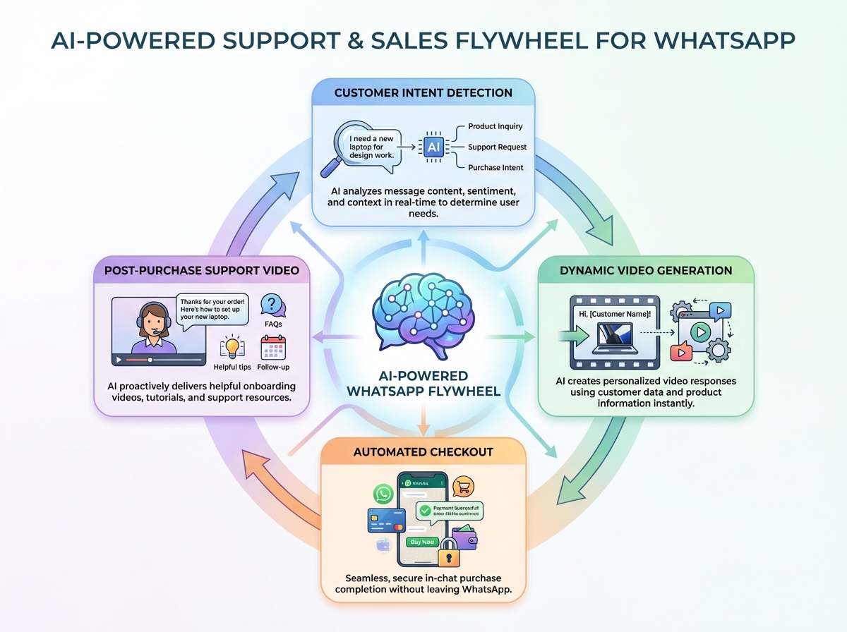 Example of WhatsApp product discovery video snippet