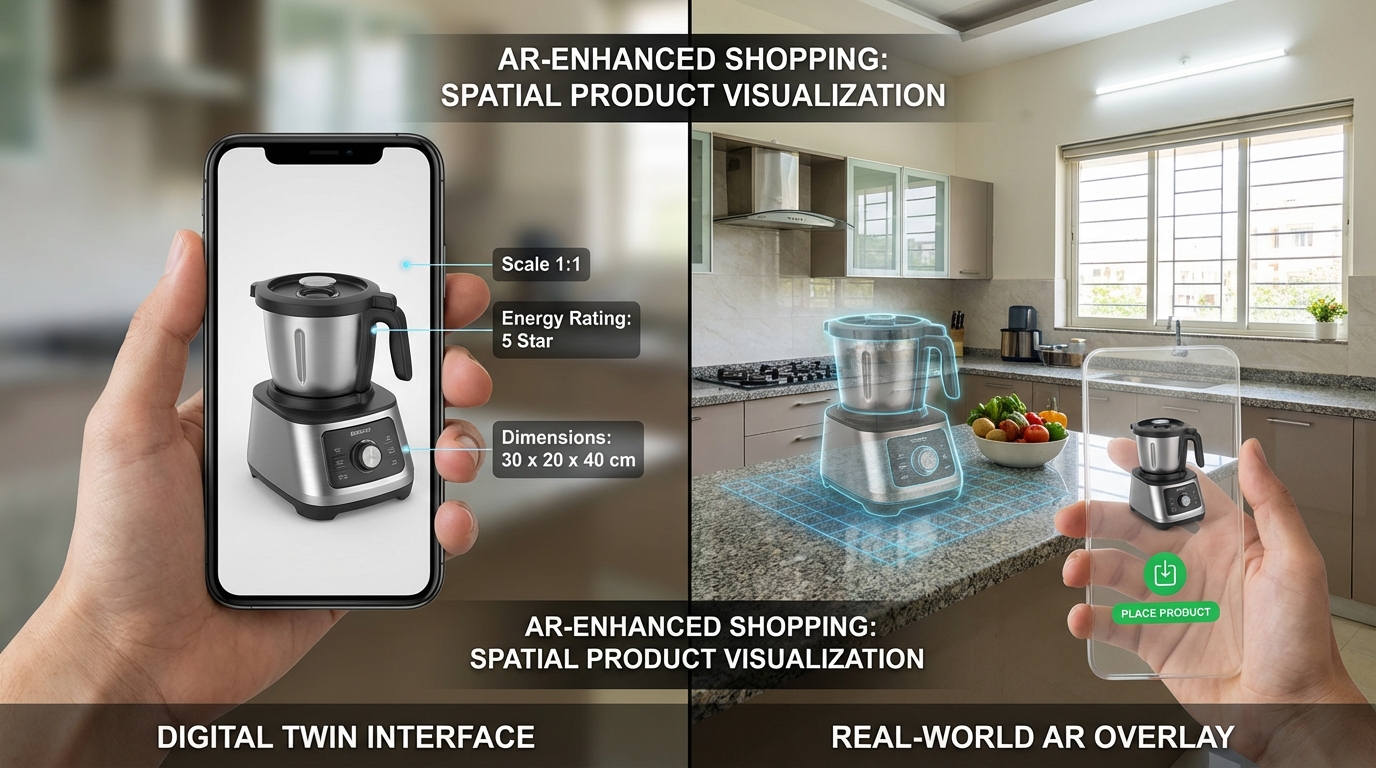 Illustration of immersive shopping experiences in India