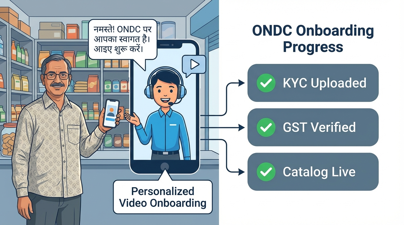 ONDC personalized video onboarding journey illustration