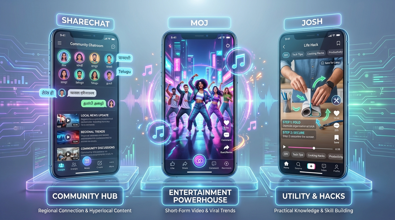 AI video for ShareChat and Moj India 2026 playbook illustration