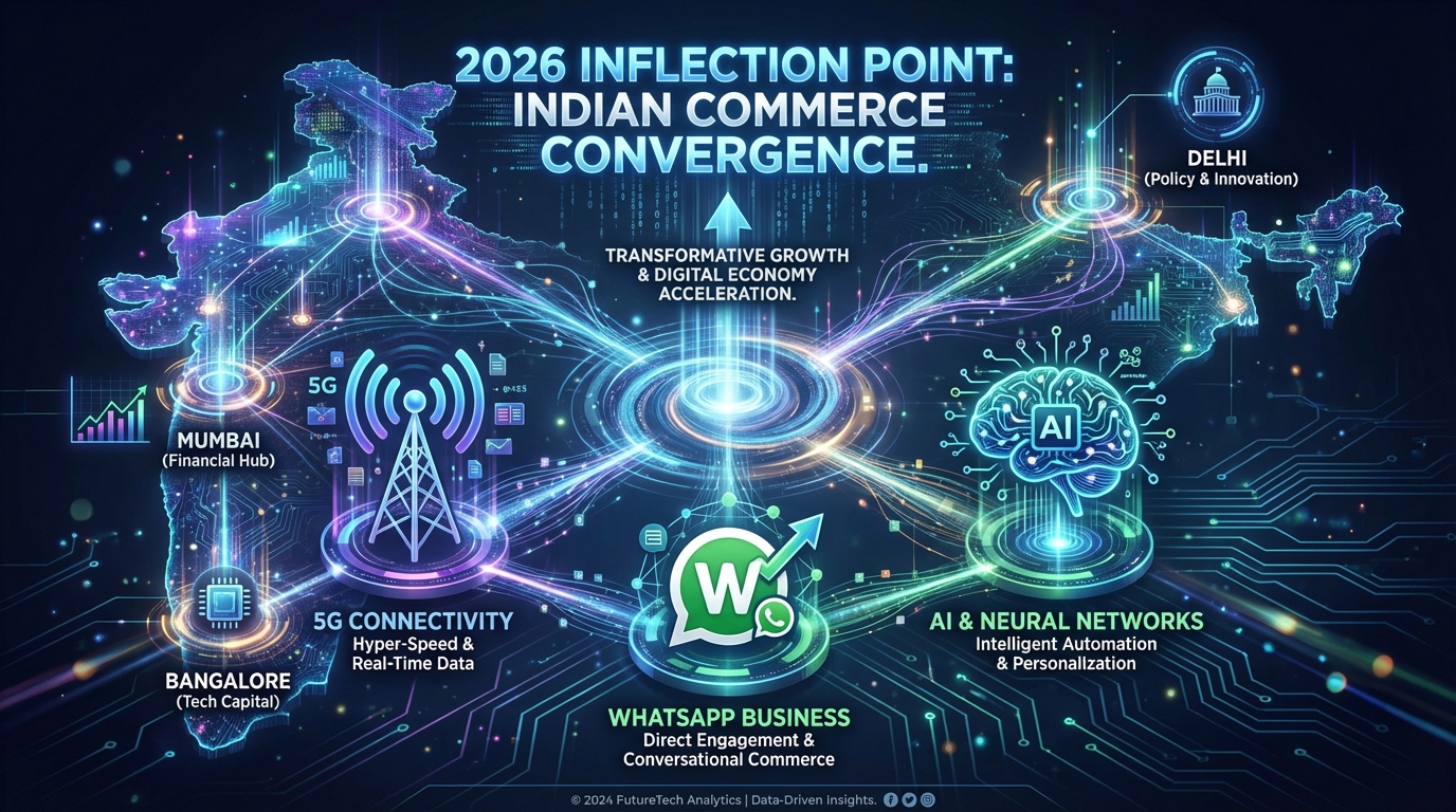 Illustration of AI-powered WhatsApp video commerce experiences across the funnel