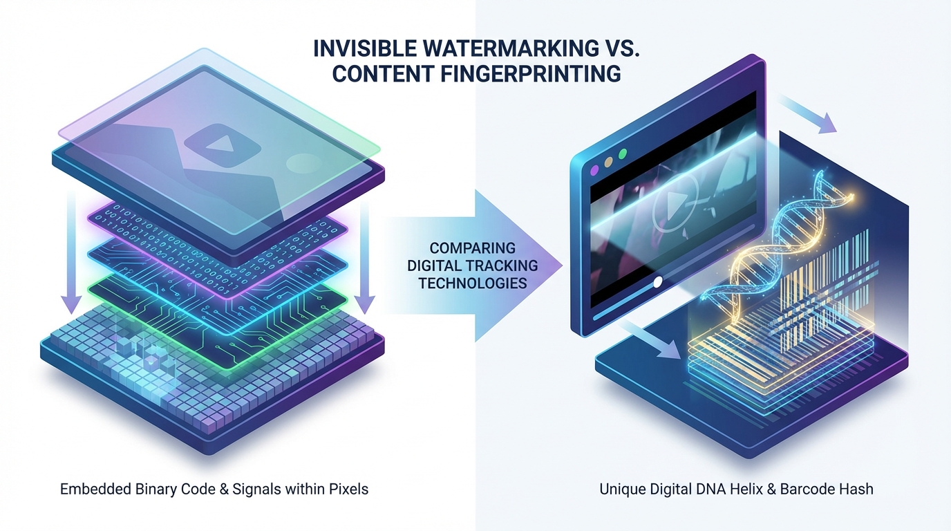 AI video watermarking protection stack illustration