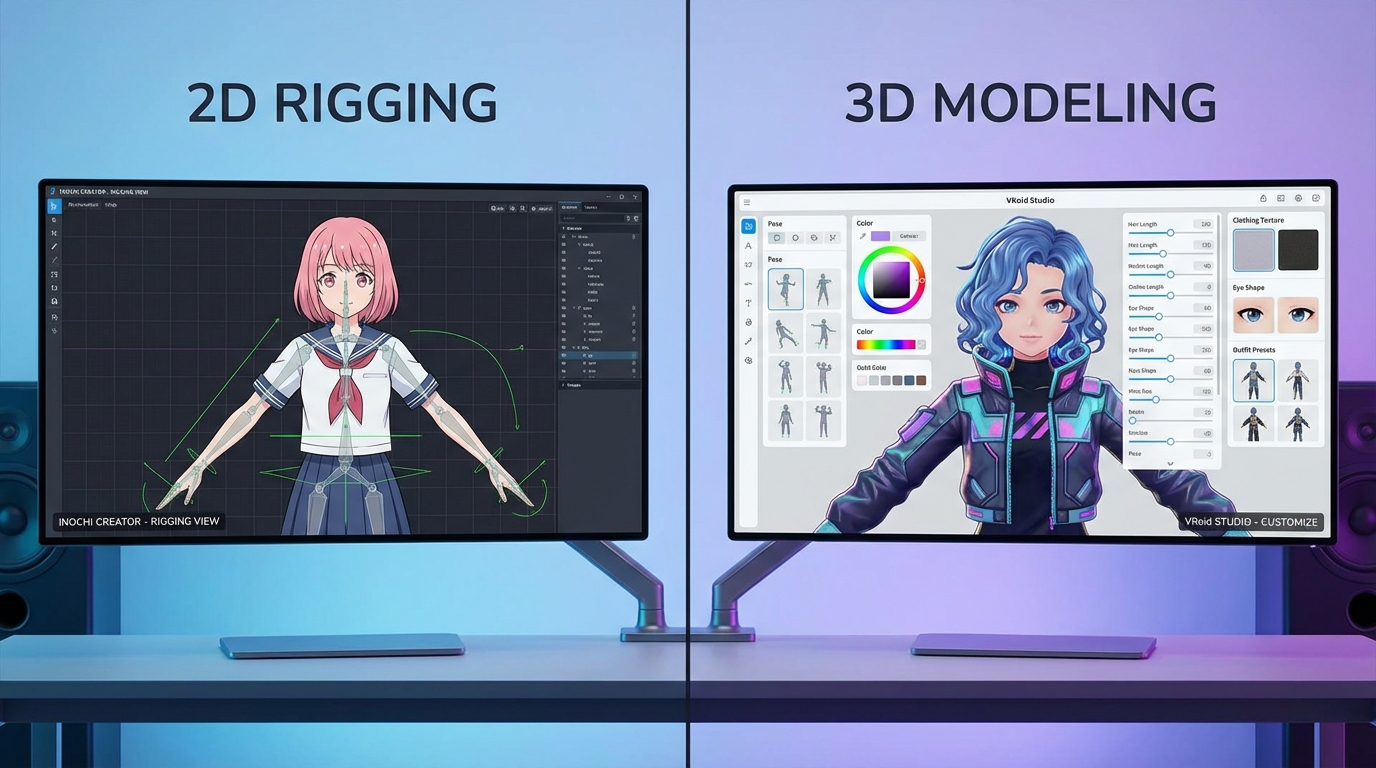 Example VTuber avatar on Android phone setup