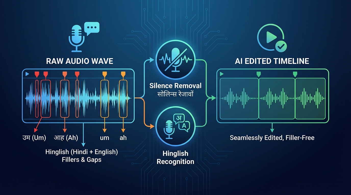 Gling vs Descript AI video editing comparison graphic