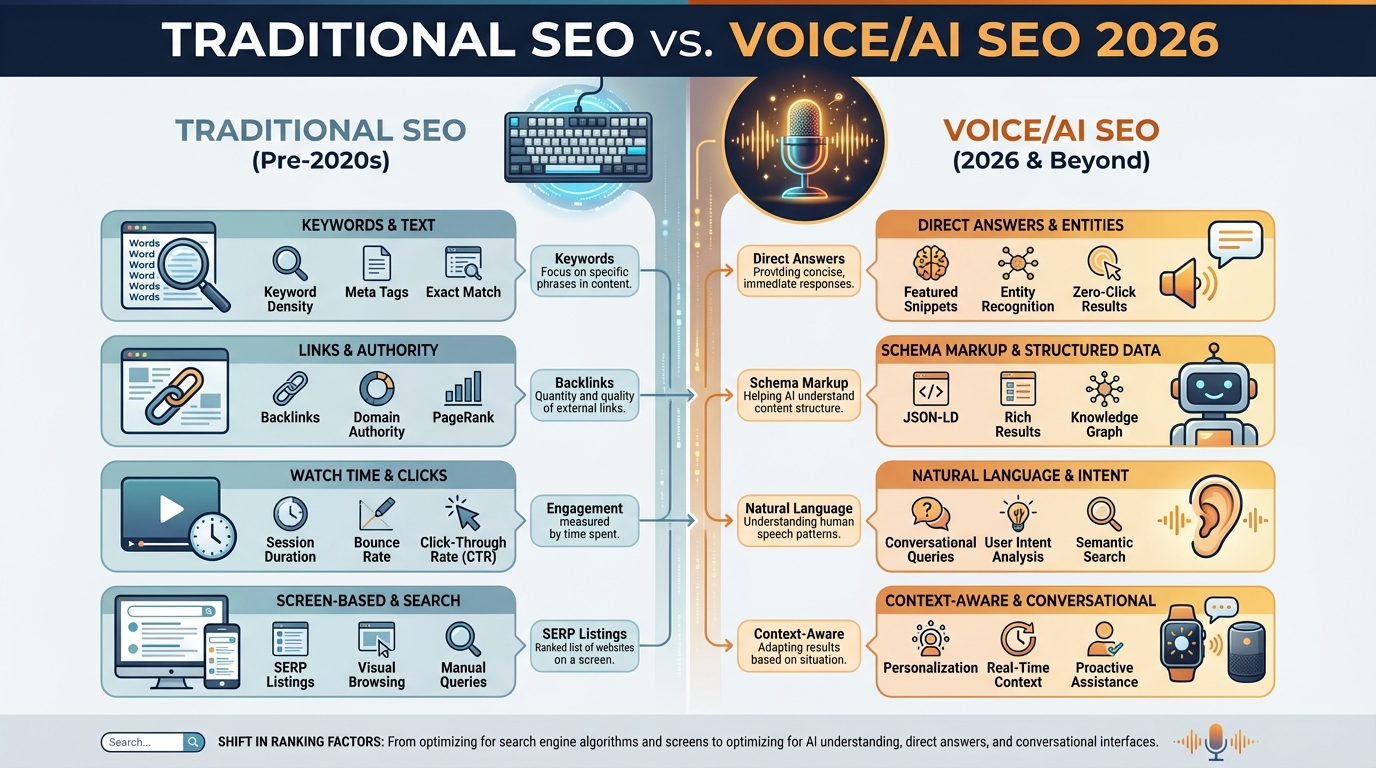 Illustration: voice search optimization video content 2026