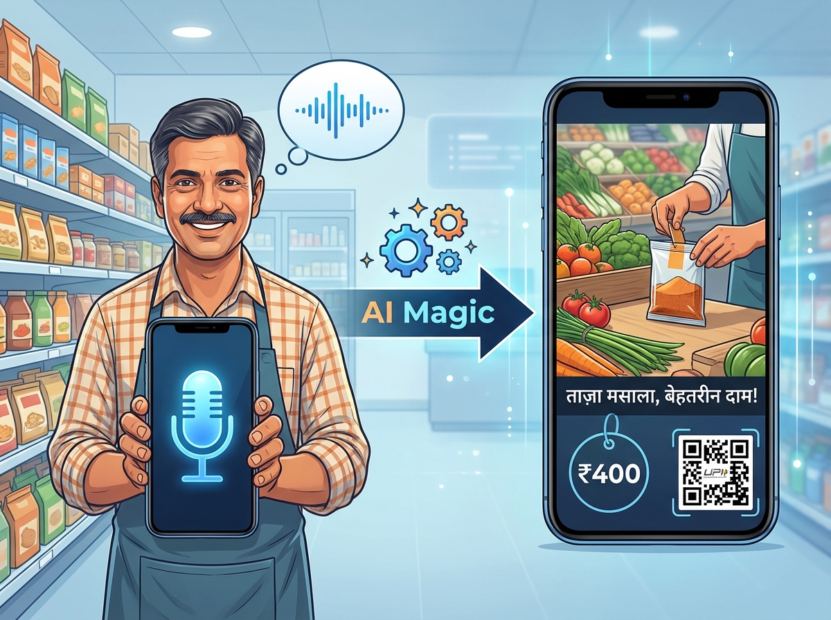 Example of AI video templates for kirana marketing across channels