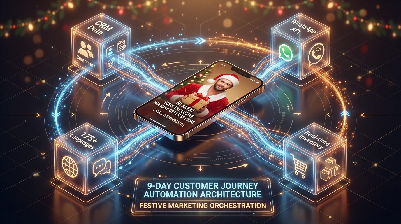 Navratri marketing orchestration visual showing automated video journeys