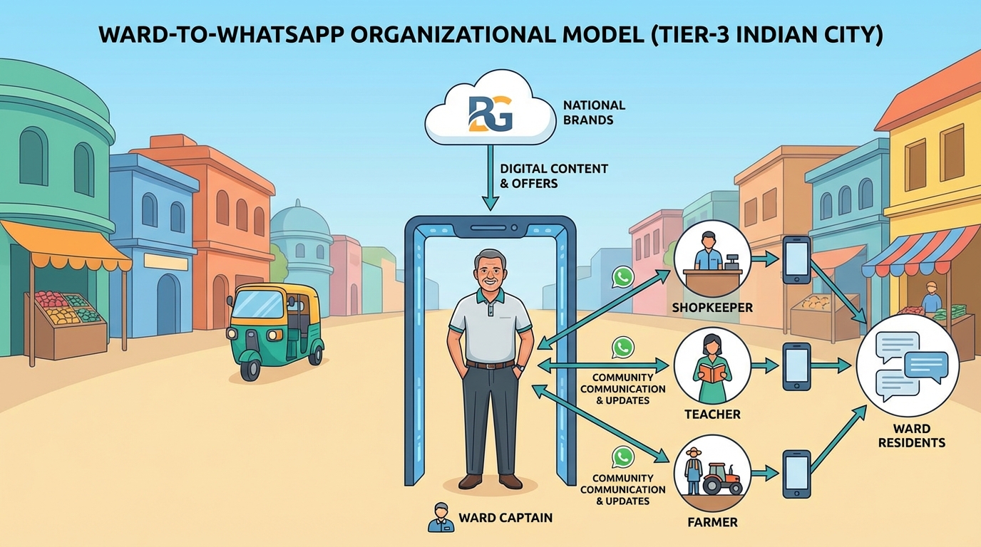 Illustration of grassroots nano-influencer automation across regions