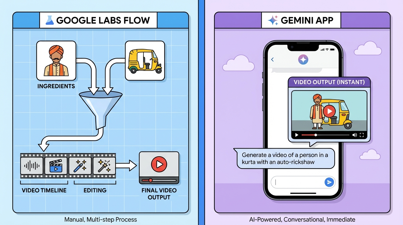 Illustration of Google Veo 3 video generation interface in India