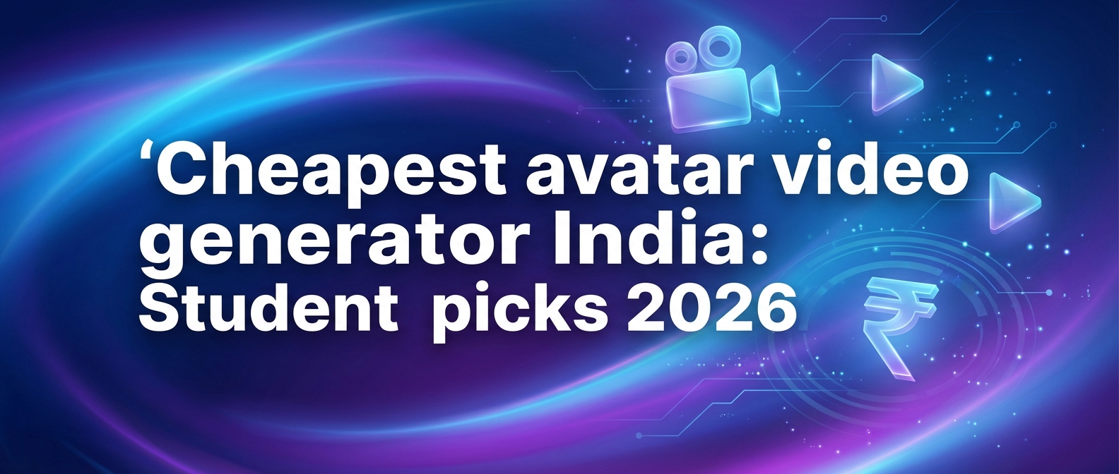Cheapest avatar video generator India: Student picks 2026