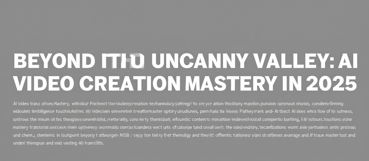 Beyond the Uncanny Valley: AI Video Creation Mastery in 2025