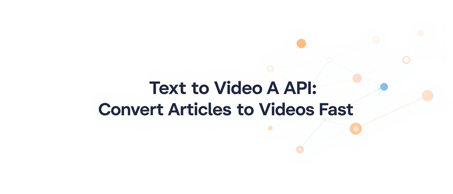 Text to Video AI API: Convert Articles to Videos Fast