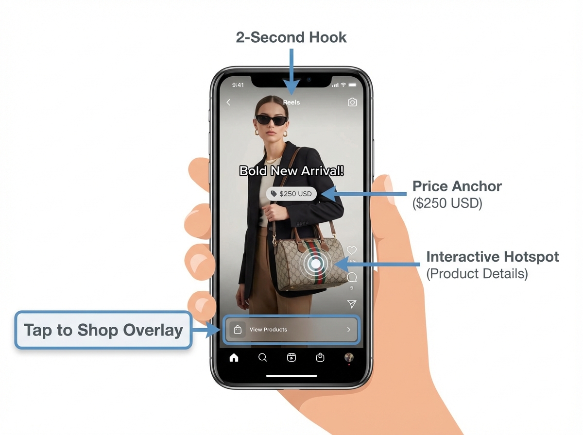 YouTube Shorts product tagging interface example