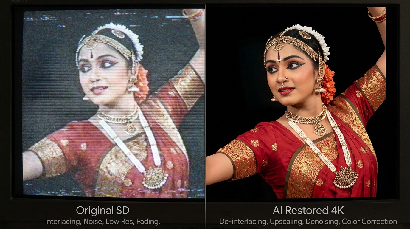 High-level AI video restoration workflow diagram