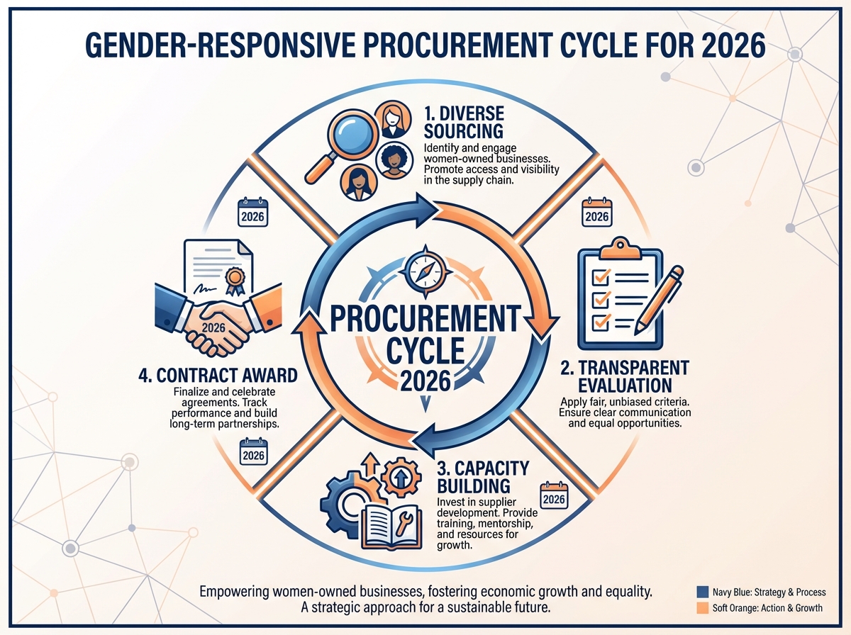 Illustration of inclusive supply chain marketing for Women’s Day B2B 2026