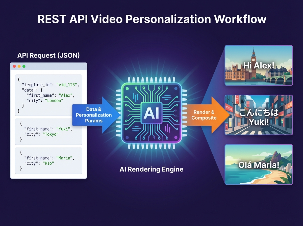 Workflow of REST API and real-time personalized video generation