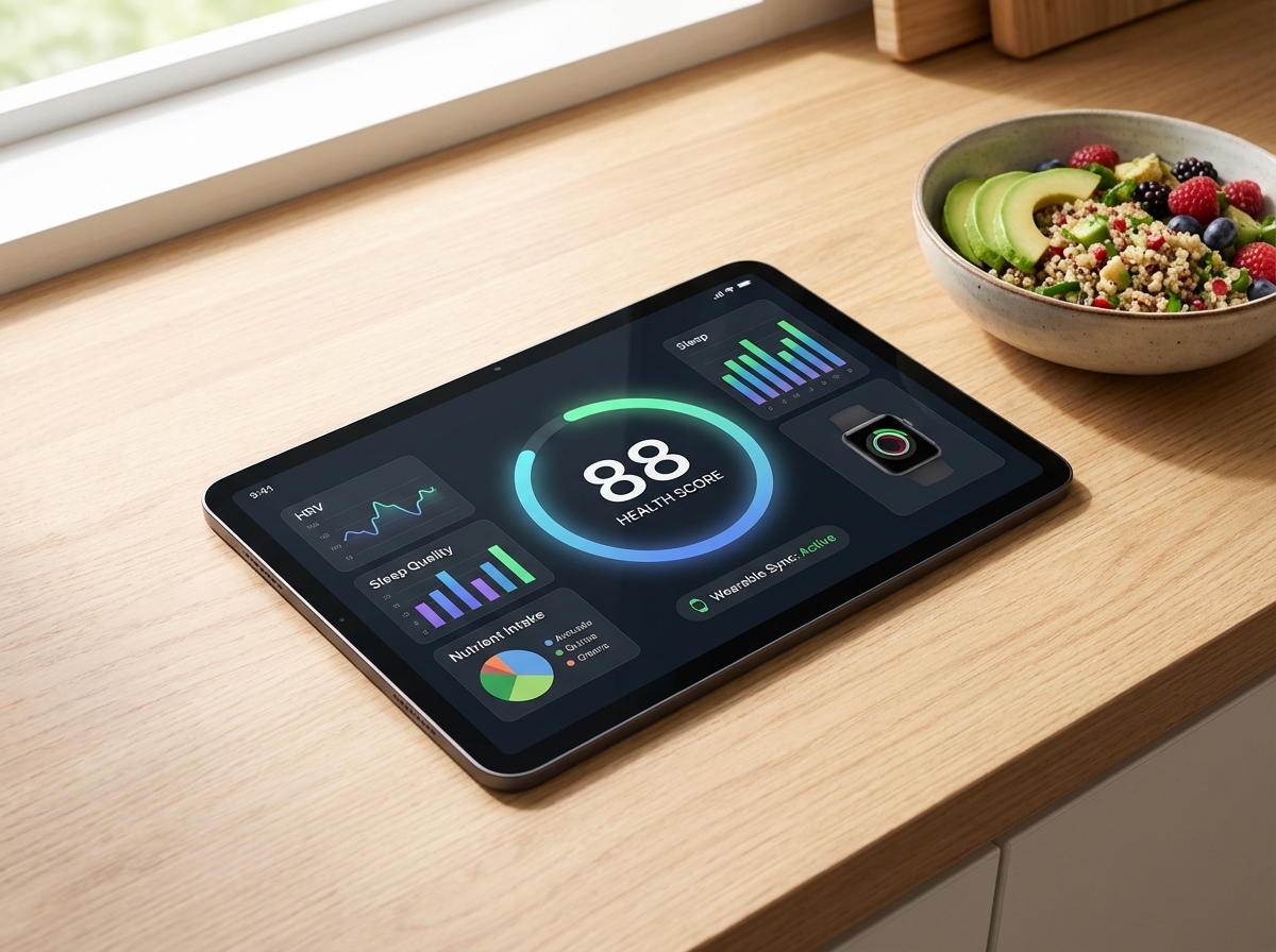 Personalized nutrition lifecycle mapping and progress tracking visual