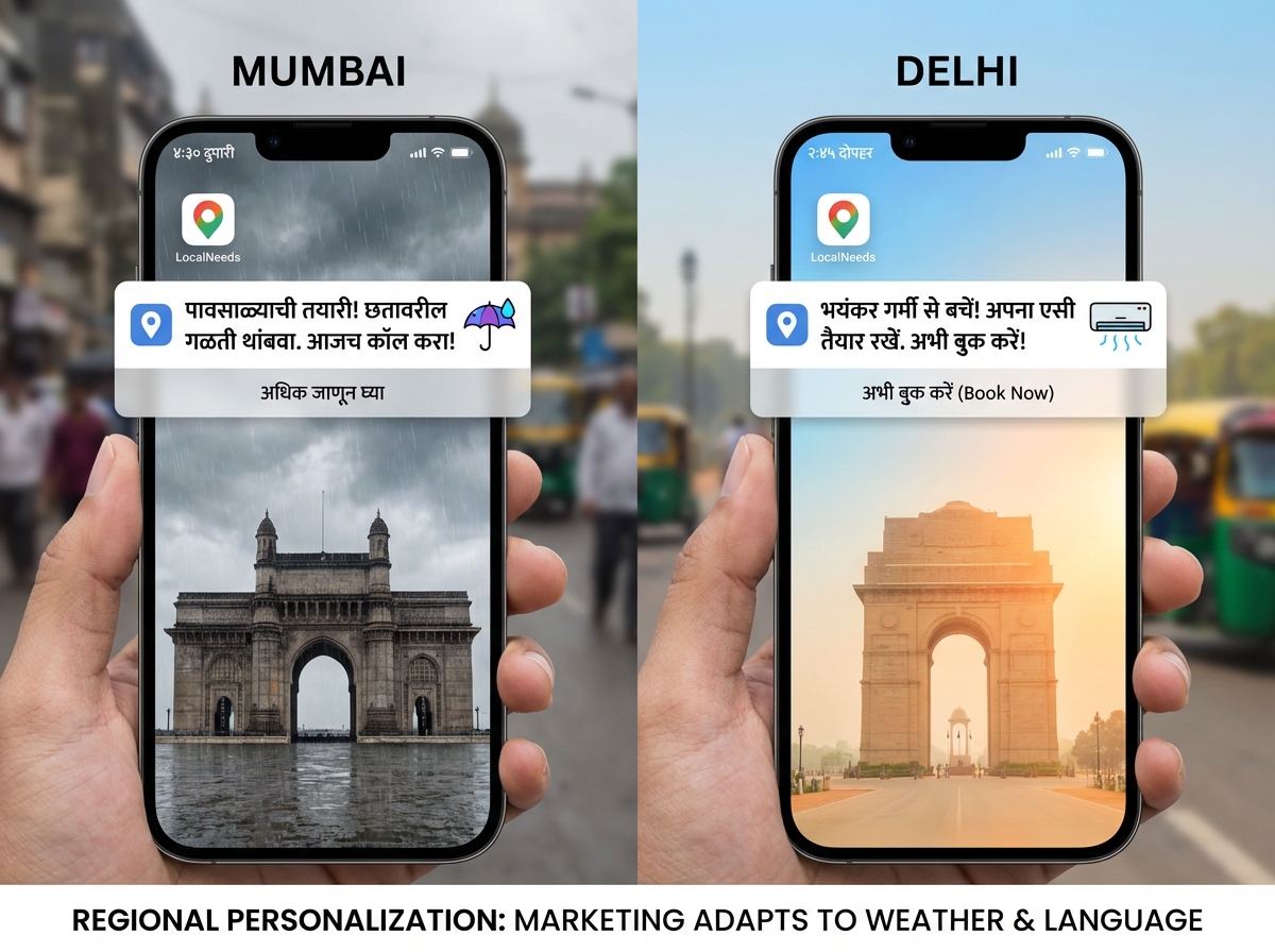 Weather-triggered personalization illustration