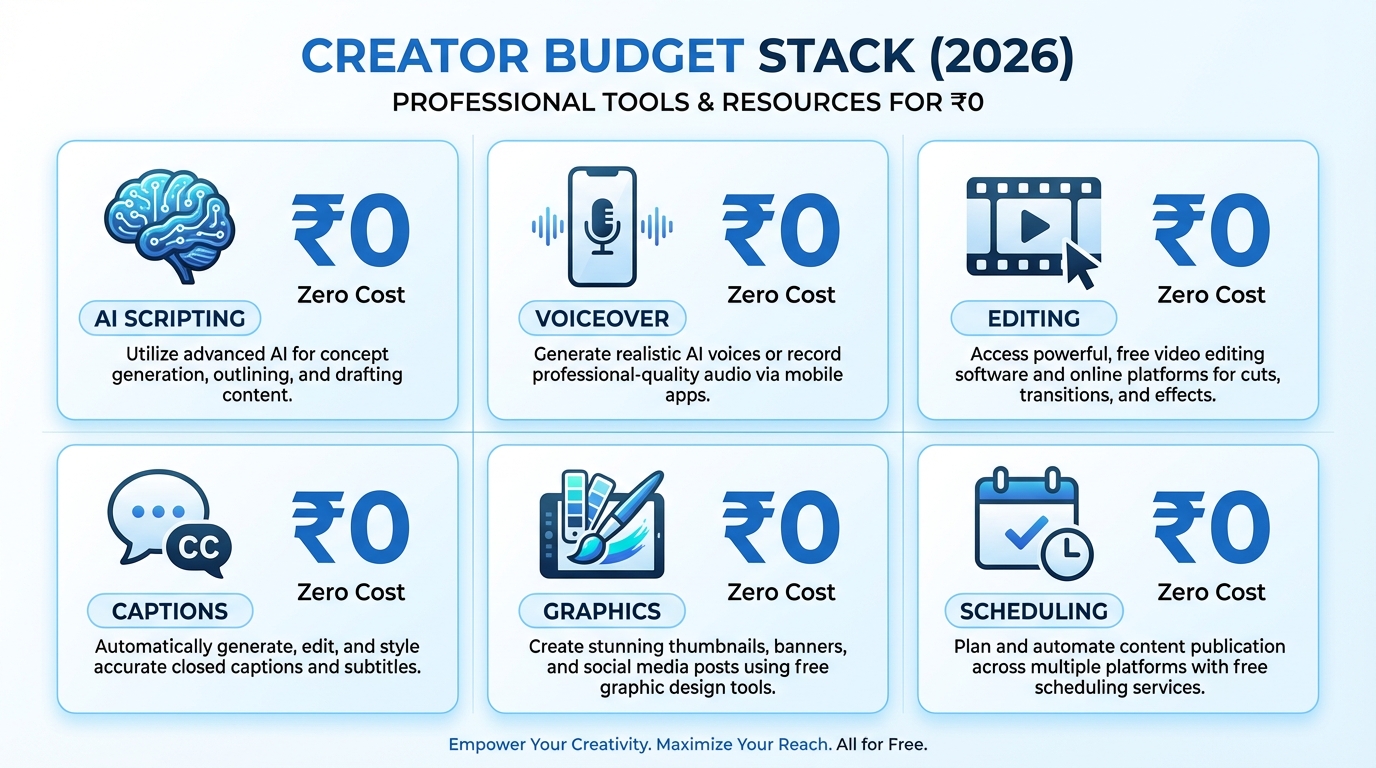 Flow diagram illustrating the text-to-video AI workflow for beginners in India 2026
