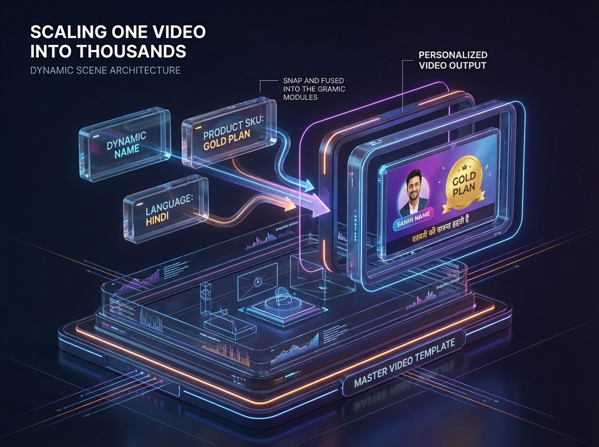 Master plus dynamic scenes framework for personalized lifecycle videos
