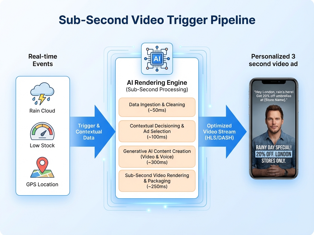 Example of millisecond marketing optimization pipeline for real-time video personalization