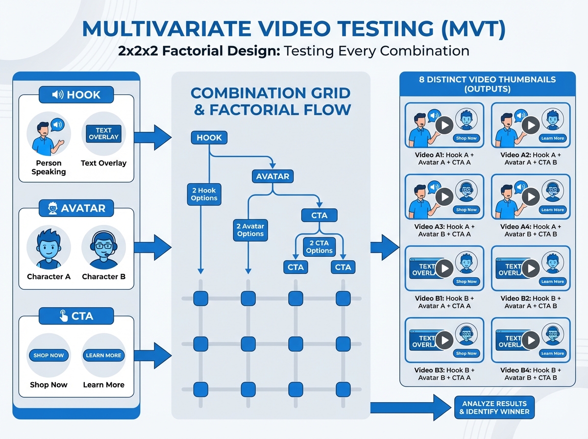 AI video A/B testing framework illustration for India 2026
