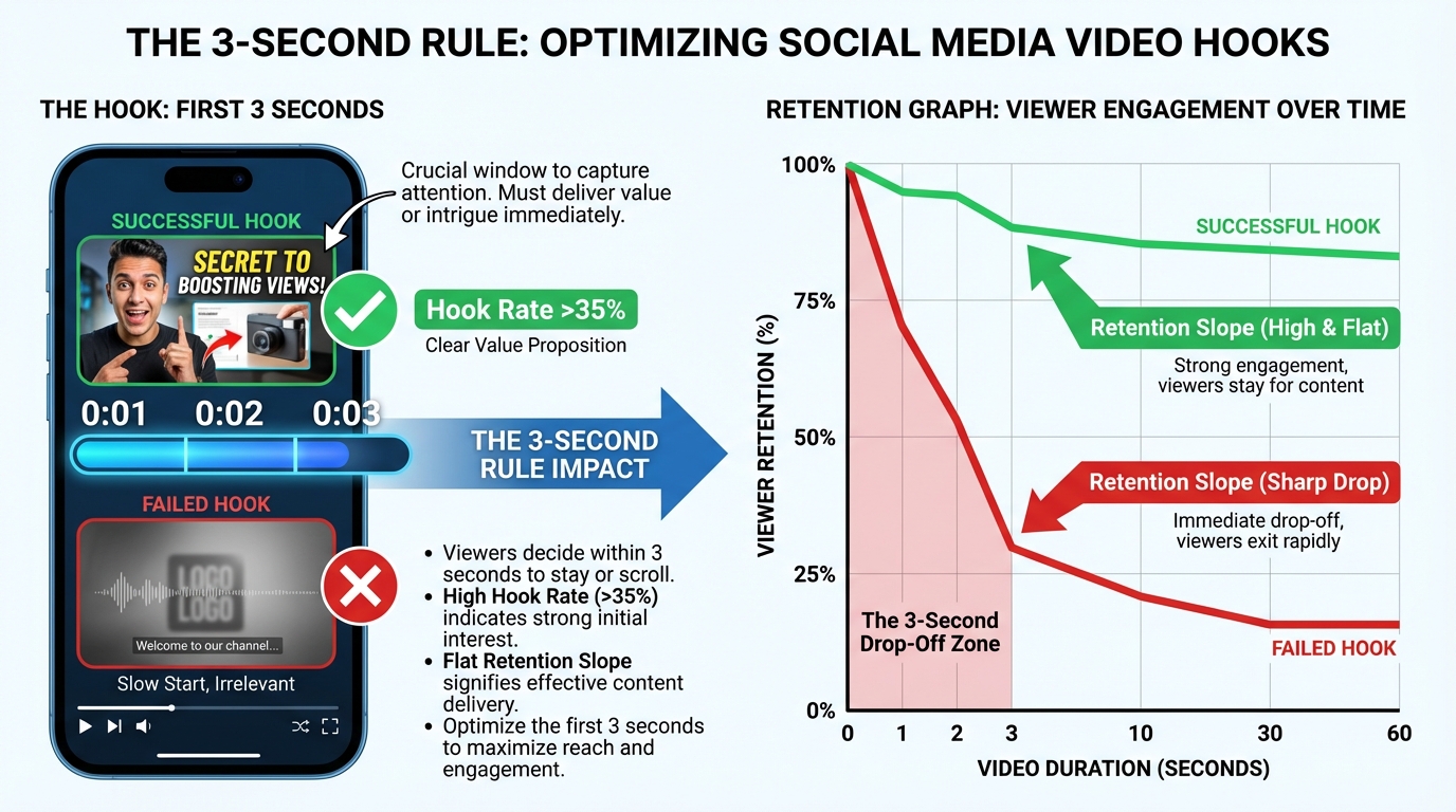 Example of dynamic captions and mute-first video hook design