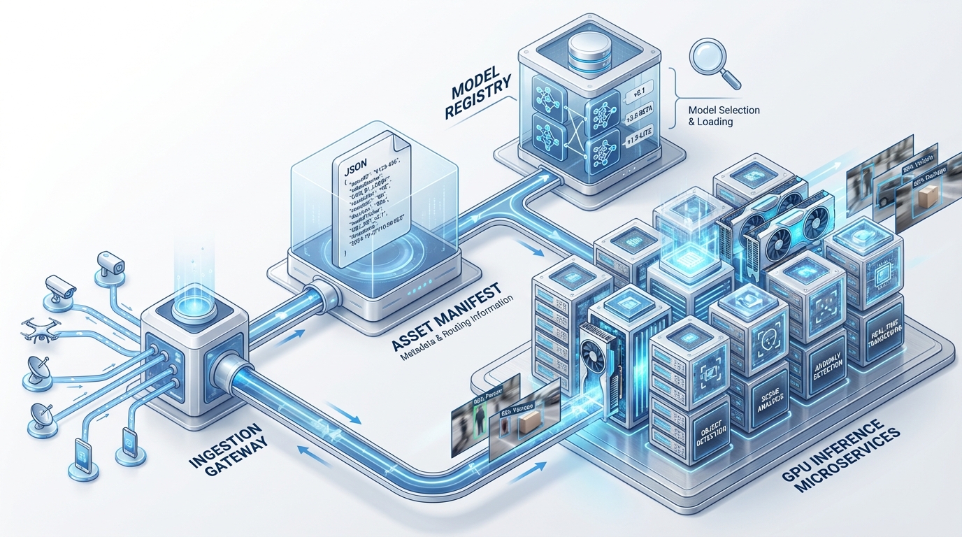 MLOps video pipeline components and data flow diagram