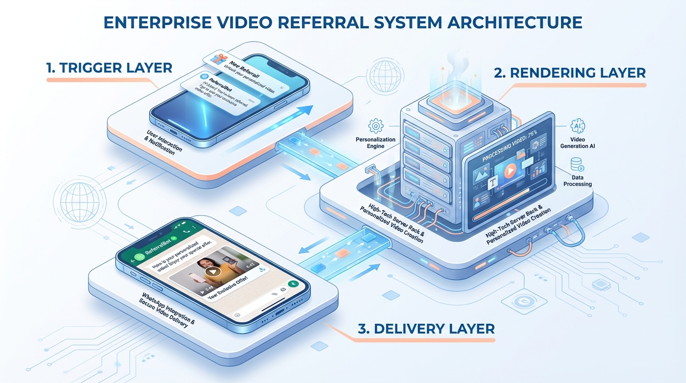 Illustration of viral referral campaign automation workflow