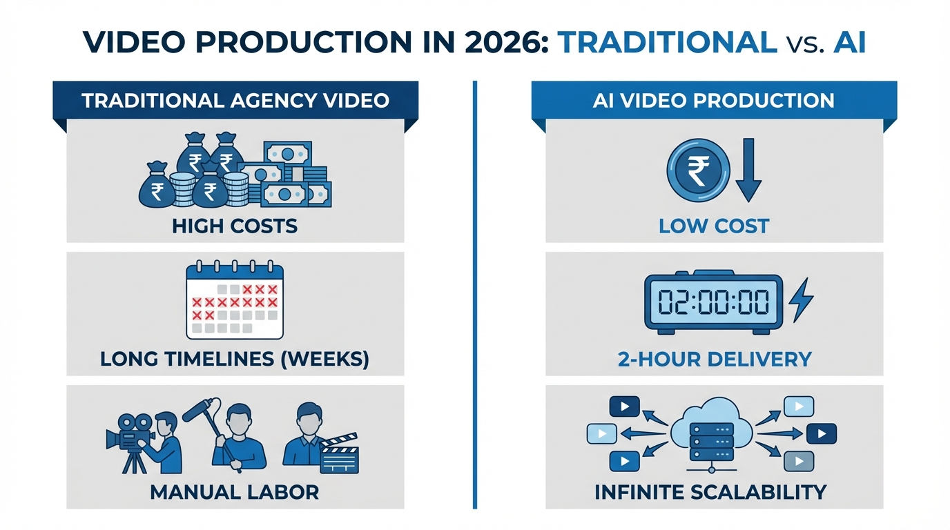 Illustrative AI video ROI formula and value drivers