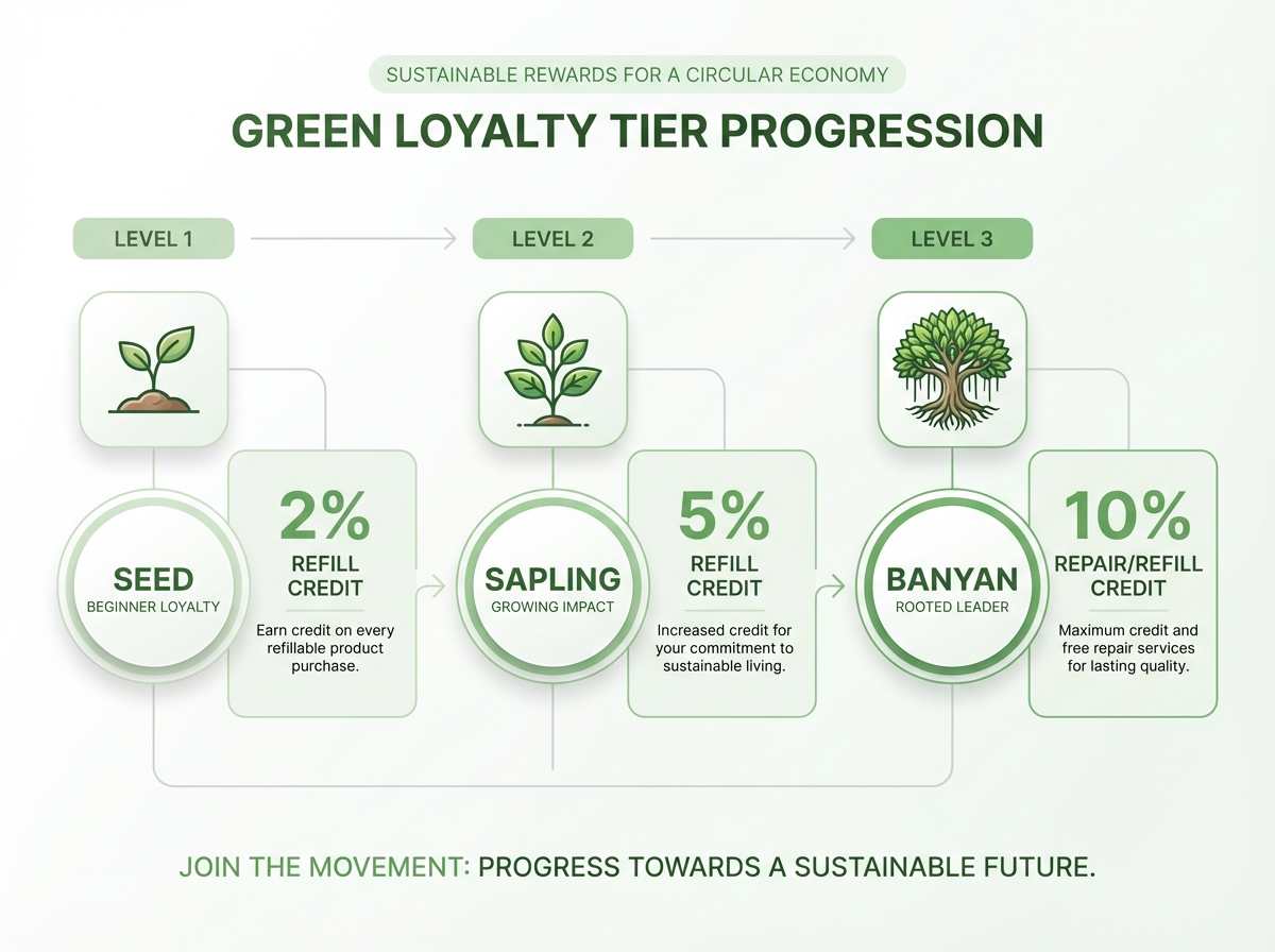 Illustration of carbon footprint gamification leaderboard and impact points