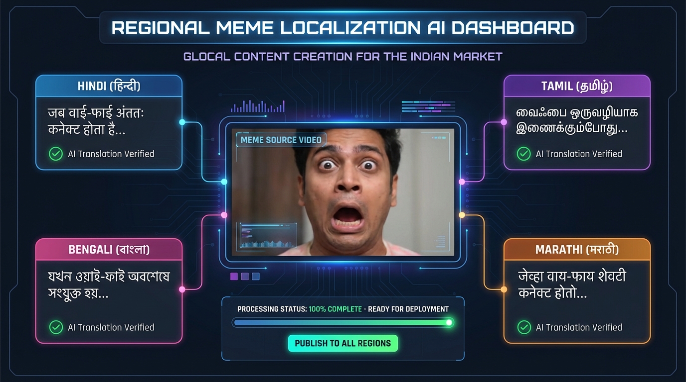 AI meme video workflows and localization illustration