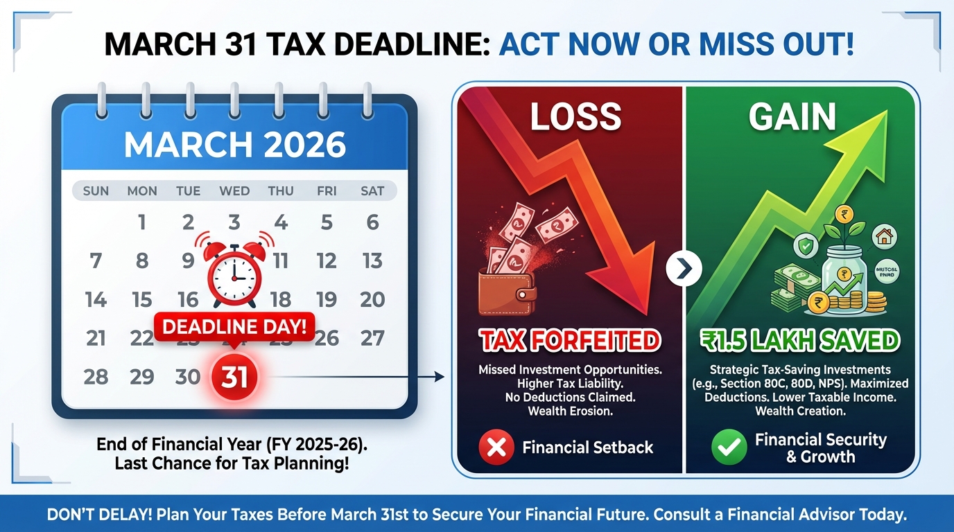 Countdown marketing automation visuals for March 31 tax-saving rush