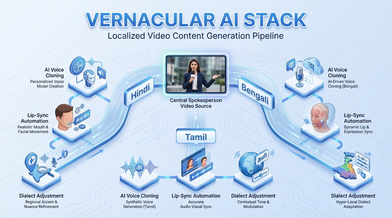 Illustration related to regional language personalization for Bharat market AI videos