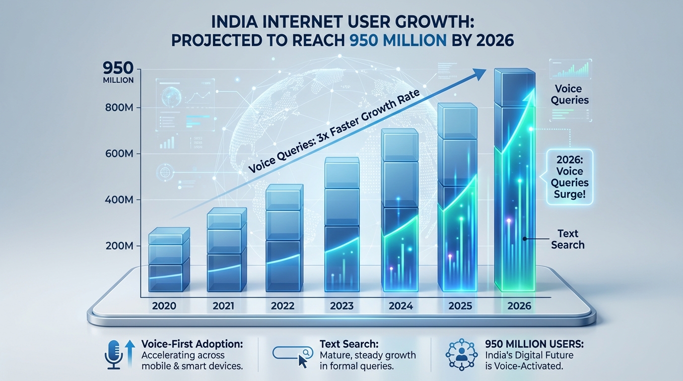Infographic on vernacular voice commerce growth in India
